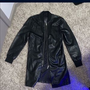 Zara leather double zip up